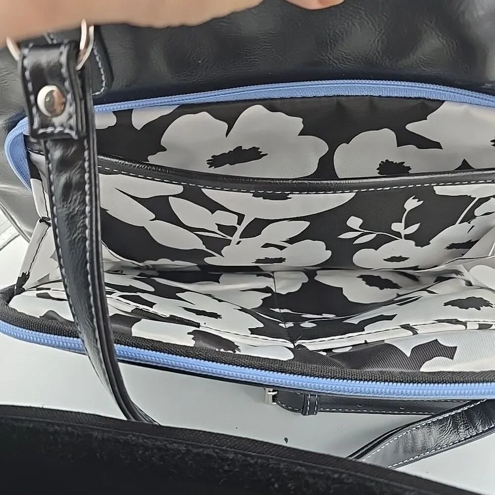 Studio C Fashionista Laptop Tote Black/Light Blue
